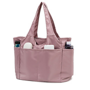 女士大容量手提单肩包多隔层托特包短途(包短途)旅行袋妈妈包购物袋帆布包
