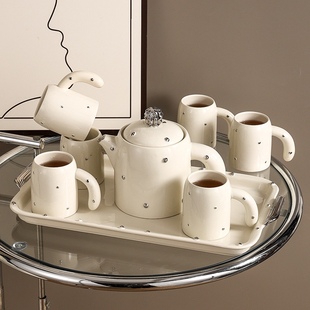 轻奢陶瓷茶具套装全套，精致下午茶茶壶茶杯，一整套设计感仙人掌水具
