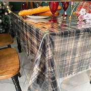 圣诞节餐桌布置网红桌上装饰布2021年客厅茶几小方格子桌布