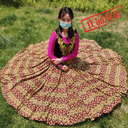 新疆民族舞蹈裙广场舞艺考演出半身裙雪纺半截裙艾德莱斯大摆长裙
