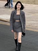 今年流行漂亮早春韩系穿搭减龄洋气时尚，职业西装套装裙女2024