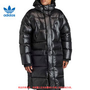 Adidas/阿迪达斯羽绒服男保暖防风中长款过膝连帽运动外套IR7135