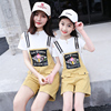 亲子装夏季女童韩版背带短裤套装，母女装连体裤短袖时尚两件套