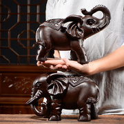 木雕摆件大号大象实木质雕刻动物家居装饰办公电视柜送礼工艺