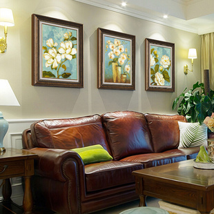 美式乡村装饰画客厅沙发背景墙，挂画现代简约卧室，壁画餐厅玄关油画