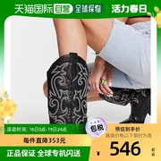 香港直邮潮奢asos女士，andi设计平底西部风格及膝靴子，(黑色)