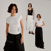晶咕黑标女装2023夏季休闲jg针织，印花上衣女，三版本t恤系列款