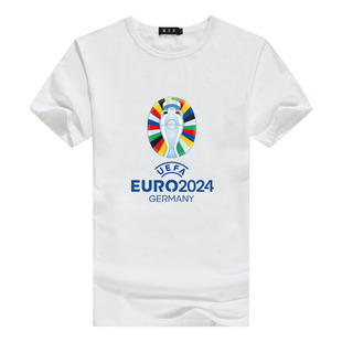 夏2024欧洲杯短袖t恤法国德国意大利英格兰足球迷姆巴佩c罗