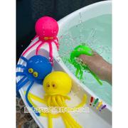 儿童宝宝洗澡玩具TPR戏水解压玩具章鱼捏捏乐海洋动物八爪鱼玩具