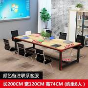 大会议桌简约现代办公桌 2米2.4/3.6/4.8米长桌子1.2宽员工培