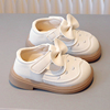 春秋女童1—3-4岁皮面，蝴蝶结鞋子软底防滑婴儿，鞋女宝宝学步鞋