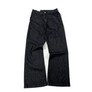 刺绣黑牛喇叭裤 vintage复古咔叽高腰阔腿微喇牛仔裤春季宽松长裤