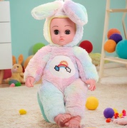三首音乐仿真娃娃会眨眼动耳朵兔子娃娃安抚睡眠布娃娃玩具礼物