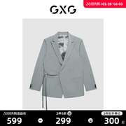 gxg男装商场同款灰色男士，时尚休闲西装外套22年秋季
