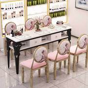 简易桌子单人简约现代双人桌梳妆台套装靠椅组合椅凳美甲成人化妆