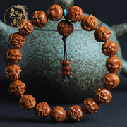 橄榄核雕1.3小籽十八罗汉手串纯手工橄榄胡雕刻手持男女文玩配饰