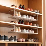 懒角落鞋架家用可伸缩鞋柜，分层隔板鞋托下挂篮置物架整理鞋子托架