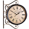 欧式复古双面钟表挂钟，客厅静音装饰美式艺术，挂表创意工艺个性时钟
