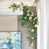 仿真玫瑰花藤蔓客厅室内阳台，空调管道庭院装饰假花藤条墙壁挂绿植