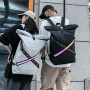 背包男生韩版时尚潮牌双肩包个性(包个性)百搭大容量旅行包校园大学生书包