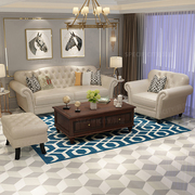 美式轻奢沙发 真皮沙发头层牛皮三人沙发小户型欧式沙发组合客厅