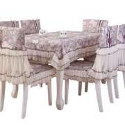 田园桌布布艺餐桌布椅套椅垫坐垫圆桌台布茶几布蕾丝餐椅套套装