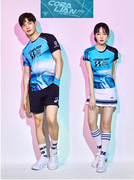 韩国可莱安羽毛球服女套装，2021男款短袖情侣队服透气速干上衣