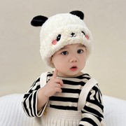 宝宝帽子冬款可爱卡通造型婴儿，毛绒帽(毛绒帽，)秋冬季男女童护耳加厚针织帽