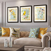 现代美式乡村花鸟客厅沙发背景墙装饰画法式复古卧室餐厅喜鹊壁画