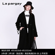Lapargay纳帕佳2023女装外套中长款网纱拼接设计感风衣外套女