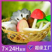仿真蘑菇平菇彩色蘑菇套装，摄影橱窗软装装饰道具，pu假蘑菇蔬菜模型