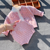 韩版婴儿衣服秋冬装女宝宝，加厚毛衣女孩，外出保暖针织开衫分体套装