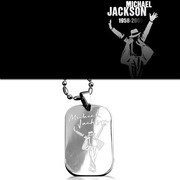 钛钢明星饰品迈克杰克逊纪念版签名mj摇滚项链男款吊坠配饰挂件