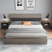 床现代简约榻榻米床1.8米主卧出租房小户型板式1.5高箱储物收纳床