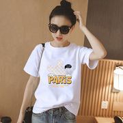 米奇短袖t恤女韩版学生，ins潮2024夏季白色米老鼠纯棉宽松上衣
