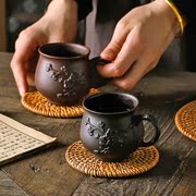 紫砂壶茶杯个人专用原矿紫砂茶杯，品茗功夫陶瓷家用主人杯茶具茶杯