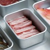 日本进口铝饭盒冰箱收纳盒，食物急速解冻冷冻盒密封保鲜盒长方形