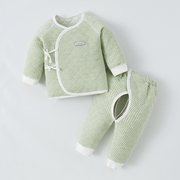 童泰新生婴儿儿套装秋冬季夹棉保暖春款，衣服刚初生幼儿纯棉内衣和