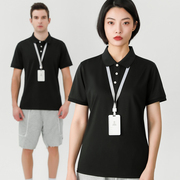 夏企业(夏企业)团体服印字logo纯色短袖polo衫，定制橙色短袖宽松休闲t