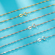 珂兰水波链18k金项链彩金锁骨链，三色可选闪亮时尚百搭素链可单带