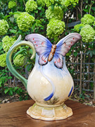 陶瓷欧式花瓶家居美式装饰品，田园餐桌摆件蝶舞，水罐可装水养鲜花
