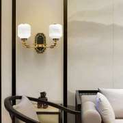 新中式壁灯客厅电视墙卧室床头灯，现代简约中国风，过道单双头(单双头)壁灯具