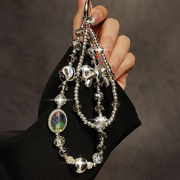 奢华高级感水钻宝石珠子手提链条手腕短挂绳手机壳包包钥匙扣挂件