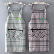 时尚韩版家用厨房围裙防水防油女夏季无袖拉链兜工作服，定制logo男
