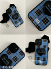 韩国ins小众设计复古苏格兰情调蓝色，格纹简约爱心支架适用iphone15pro14promax苹果111213手机壳保护套