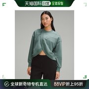 日潮跑腿lululemon露露乐蒙女款绒面革重叠套头衫t恤绿色12pr