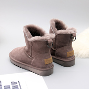 2021年雪地靴女中筒冬季牛皮羊毛短靴，加厚防滑保暖棉鞋特厚