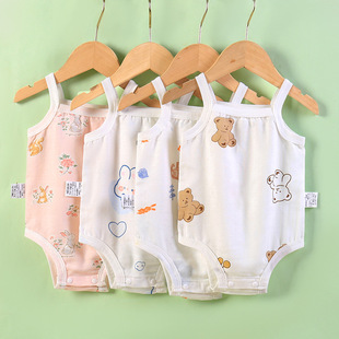 婴儿肚兜夏季薄款a类竹棉，纱布吊带新生儿衣服护肚子兜兜0-1-2岁