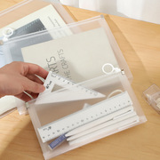 透明拉环文件袋A4学习用品防水文具学生考试收纳整理试卷铅笔袋