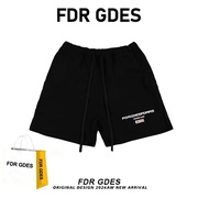 FDR GDES旗帜排版运动美式短裤男女同款夏季情侣五分裤休闲裤子